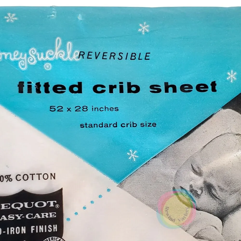 2 VTG Sears Honeysuckle Crib Sheets NIP 52x28 NOS